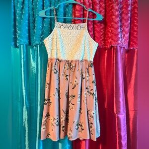 blush and cream floral sundress